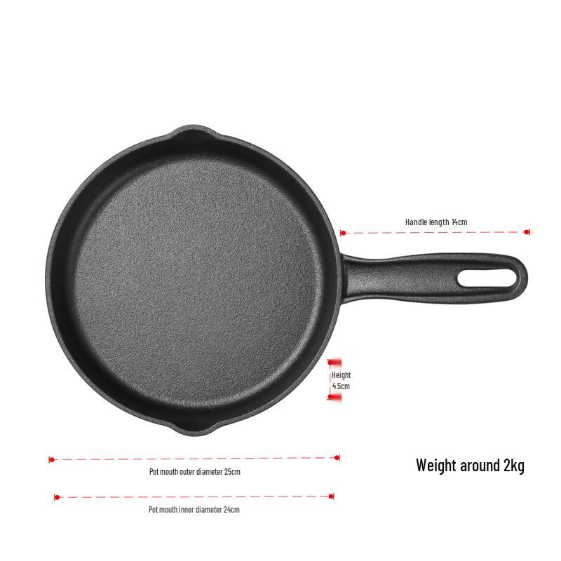 Telssida Thick Cast Iron Non-Stick Frying Pan