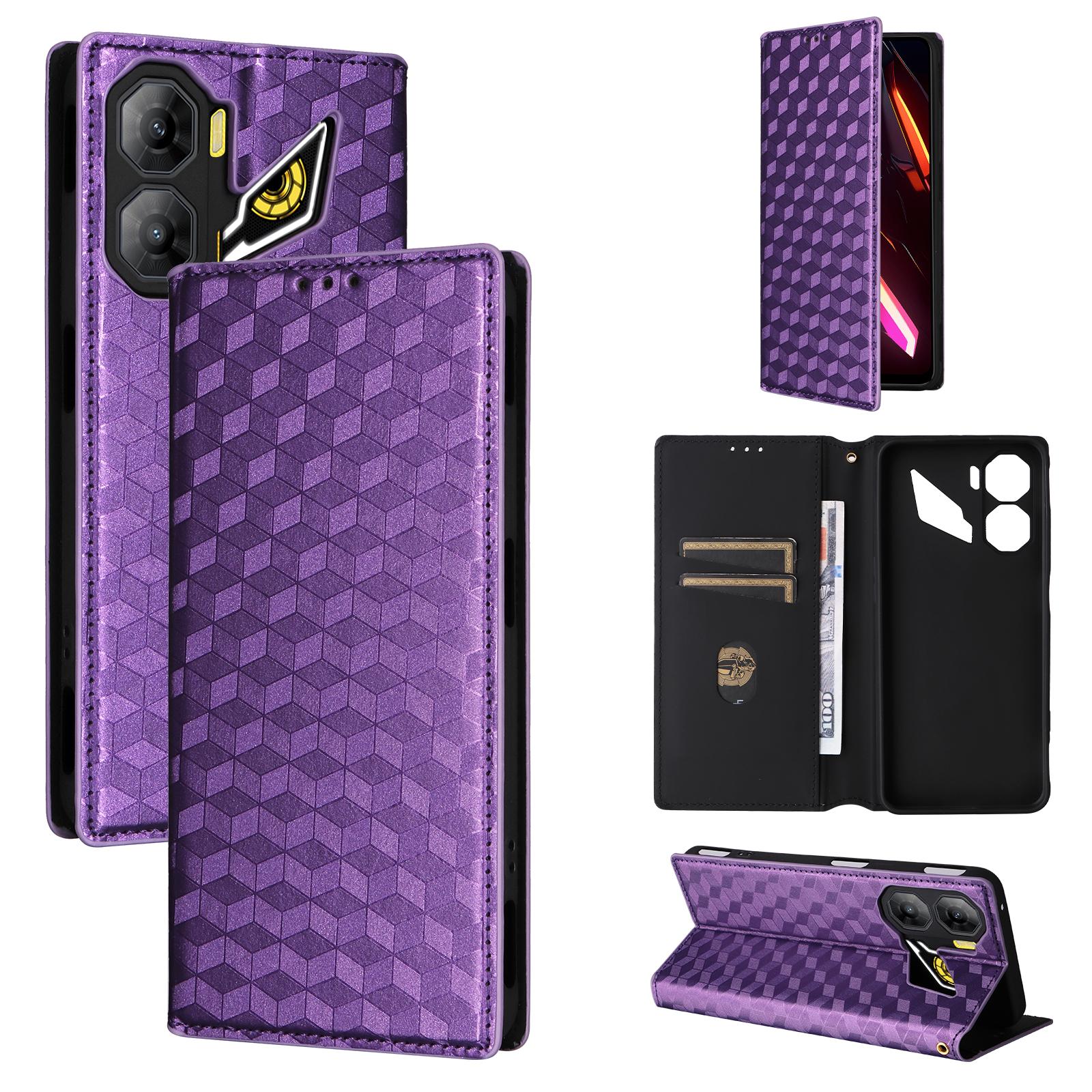 

Чехол-книжка для ZTE nubia Neo 3 из искусственной кожи, полная защита корпуса с [блокировкой RFID], противоударный, прочный, ретро чехол для телефона for ZTE nubia Neo 3 фиолетовый