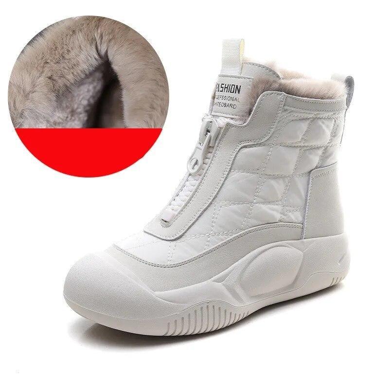 Johnature Modische Schneestiefel für Damen, gemischte Farben, Plüsch, flache Schuhe, lässig, warm, vielseitig, kurze Stiefel mit weicher Sohle