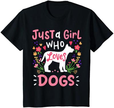 Dog Just A Girl Who Loves Dogs Gift For Dog Lovers Youth Unisex T-shirt