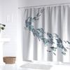 Modern Minimalist Fish Shower Curtain, Artistic Koi Design, Machine Washable, Includes Hooks, Contemporary Bathroom Decor