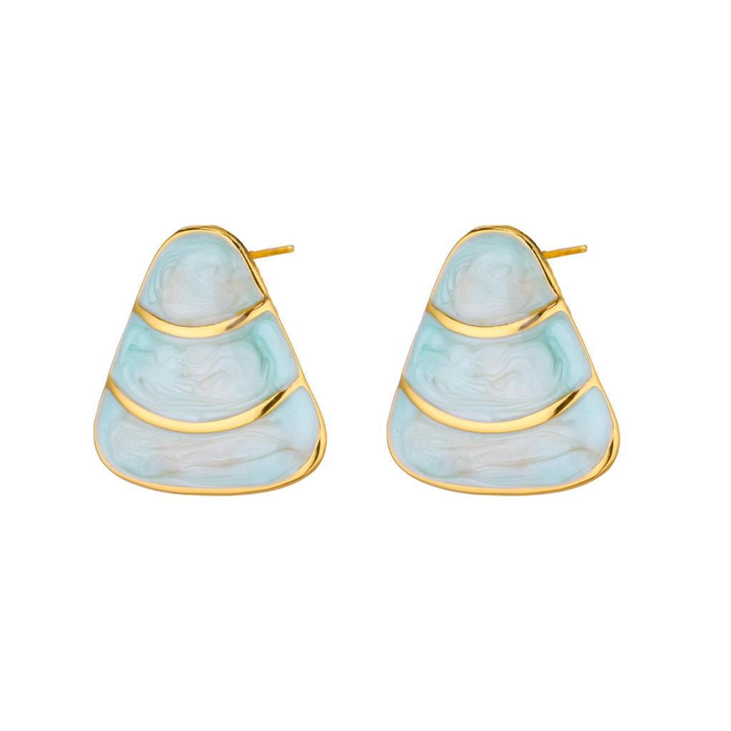 18K Gold‑Plated Stainless‑Steel Triangle Drop Women Earrings, Stylish Simple High‑Sense Versatile Ear Jewelry