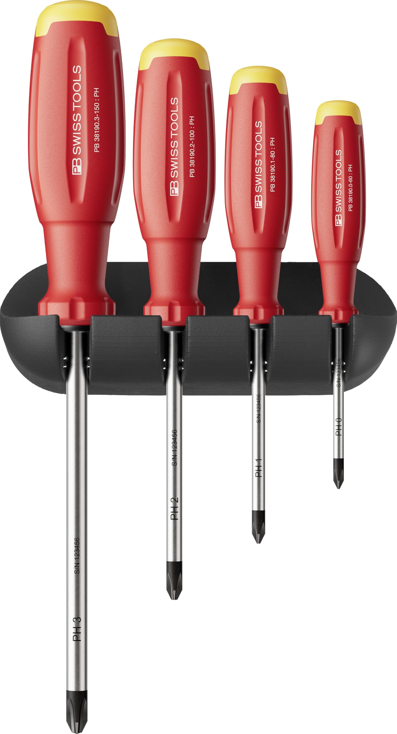 PB SWISS TOOLS SwissGrip EVO Phillips Screwdriver Set (4-piece, boxed) 38242.HCBB