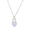 New Colorful Heart Lock Necklace for Women Earrings Creative Design Zircon Heart Pendant Clavicle Chain