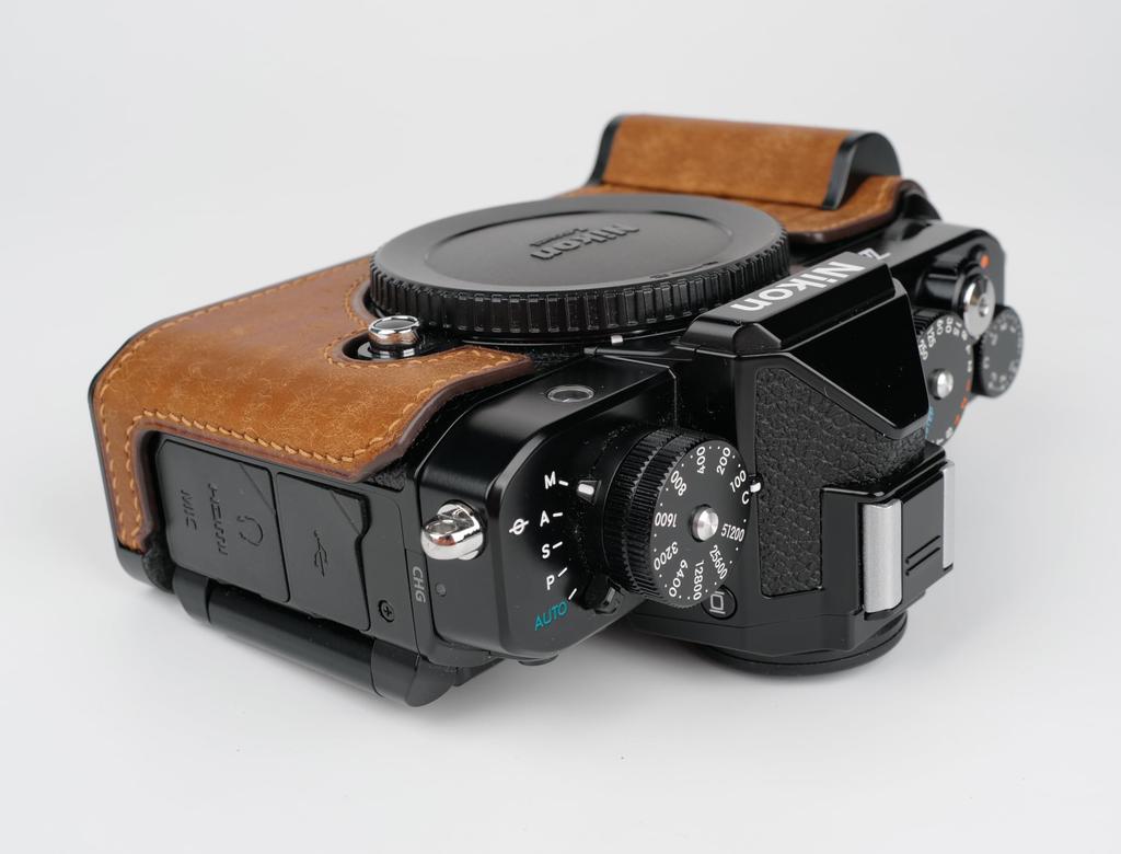 CLC Handmade Compatible Nikon ZF Camera Camera and Camera Genuine Design with Cowhide Leather Metal Base and Handle Matte Case, Cover, Bag. Leather.