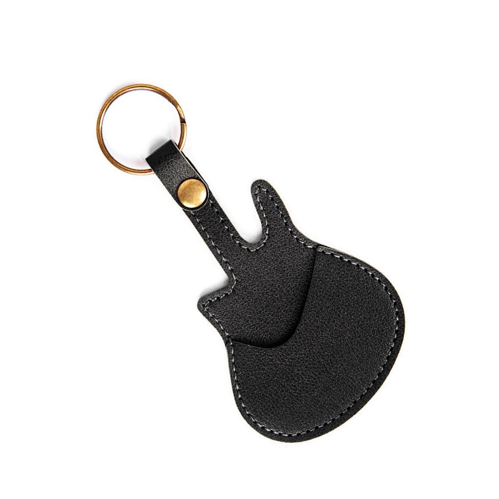 Guitar Pick Container Guitar Accessory Tool Pocket with Keychain Guitar Pick Holder Guitar Pick Pouches PU Texture