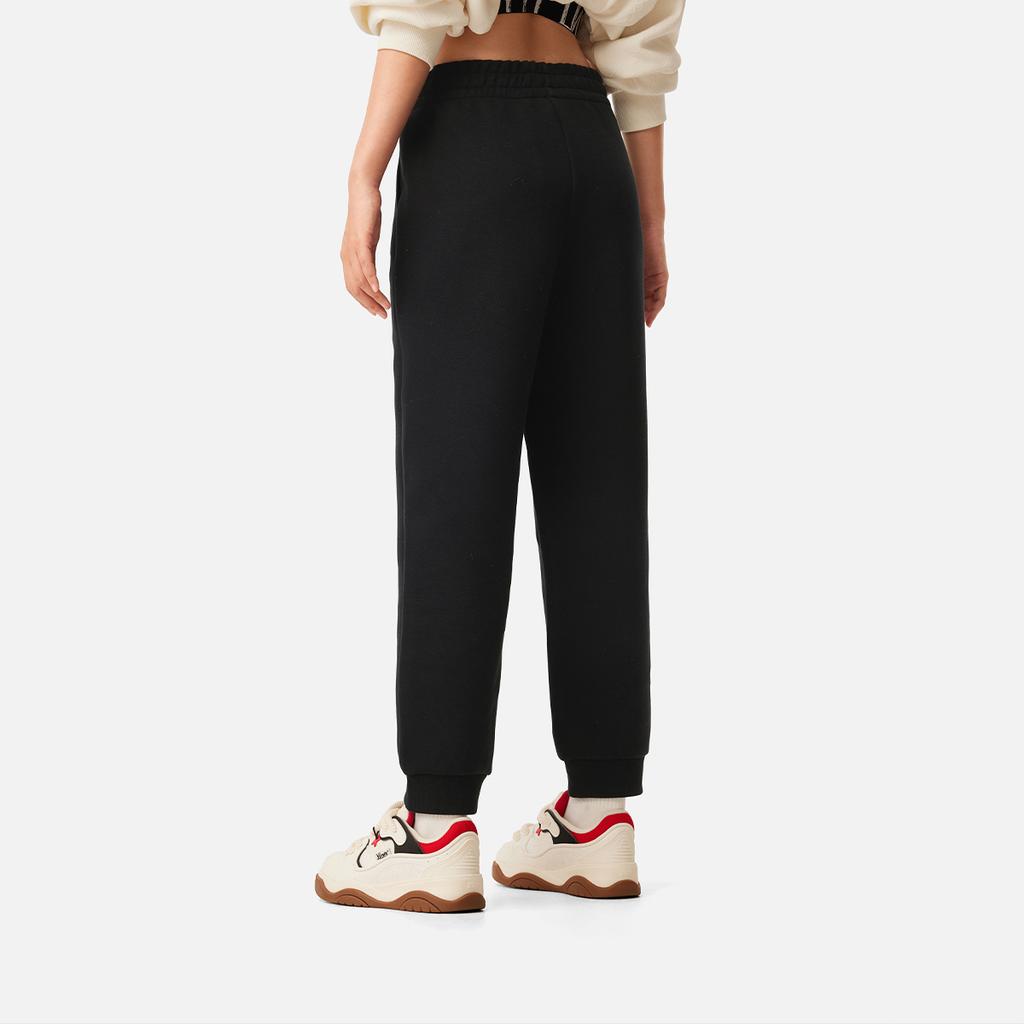 Li Ning Simple Cny Zodiac Year Long Pants With Embroidery Women Bottoms Black AKLV106-1