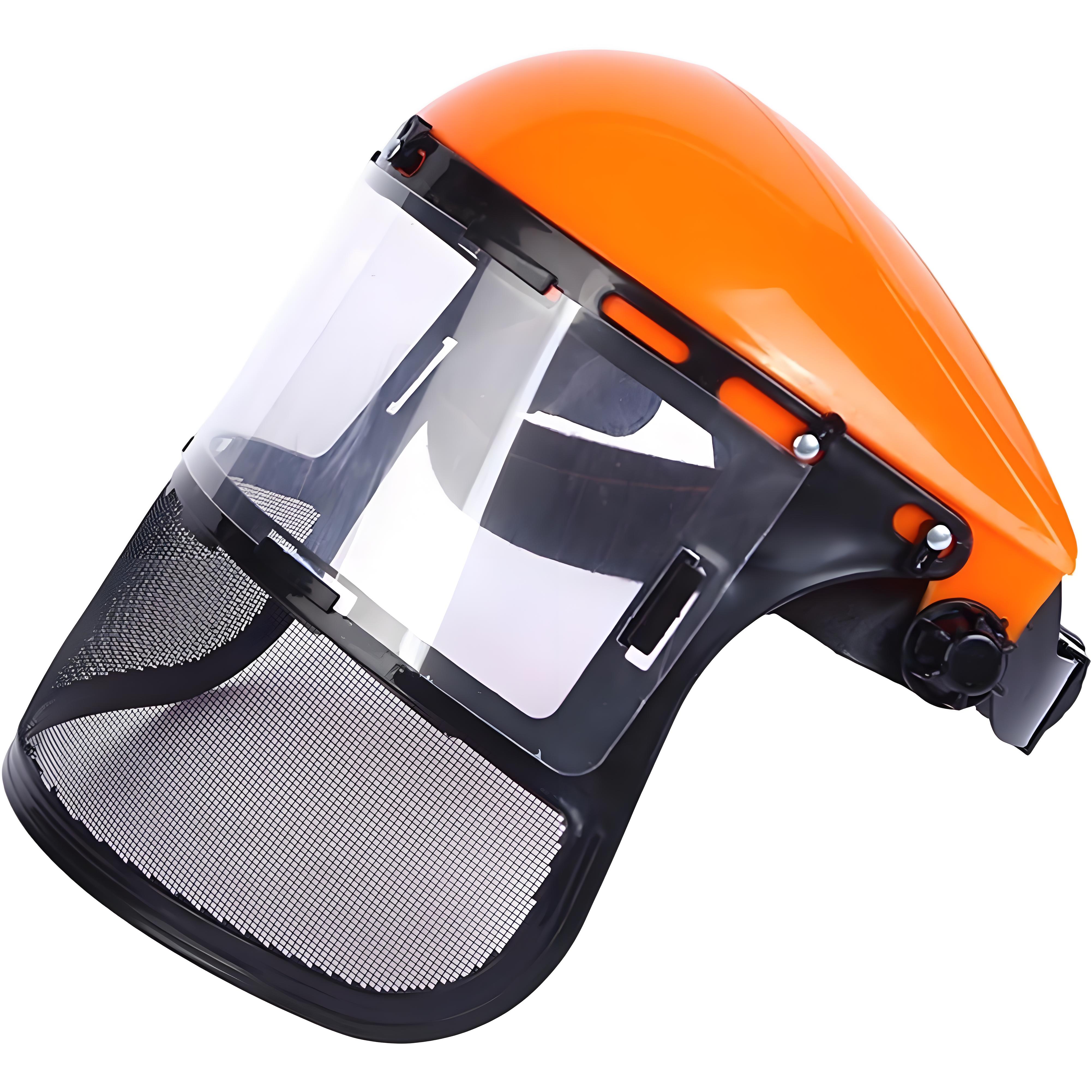 

Professional Safety Helmet with Full Face Mesh Mask, Brush Cutter Protective Gear for Forestry & Garden Grass Trimming