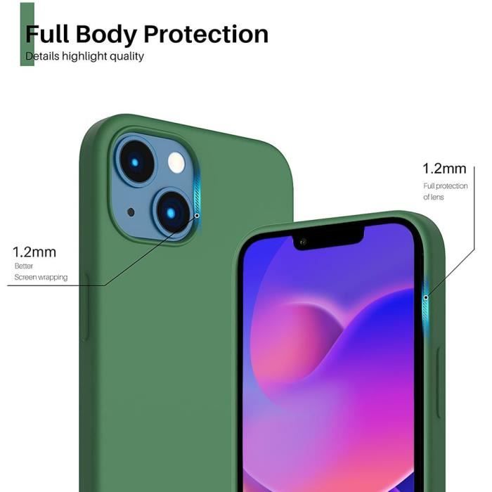 Coque - E.F.CONNECTION - pour iPhone 14 Plus - Silicone TPU - Souple - Vert Nuit