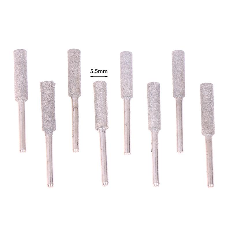 8Pcs Chainsaw Bits Titanium Plated Diamond Sharpener High Hardness Electric Chainsaw File 4/4.8/5.5Mm Chainsaw Sharpener Stone