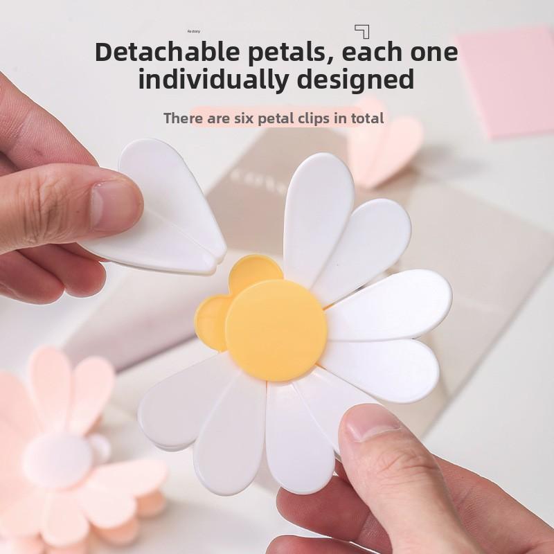 Daisy Sealing Clip, Refrigerator Sticker, Food Bag Clip, Snack Sealing Clip, Flower Petal Creative 3d Magnetic Snack Storage Clip