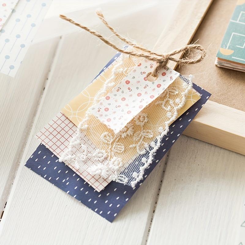 50 Sheets Sweetness Supply Series Korean Retro Scrapbook Paper - Fantasy Theme, White Background with Vibrant Geometric, Floral