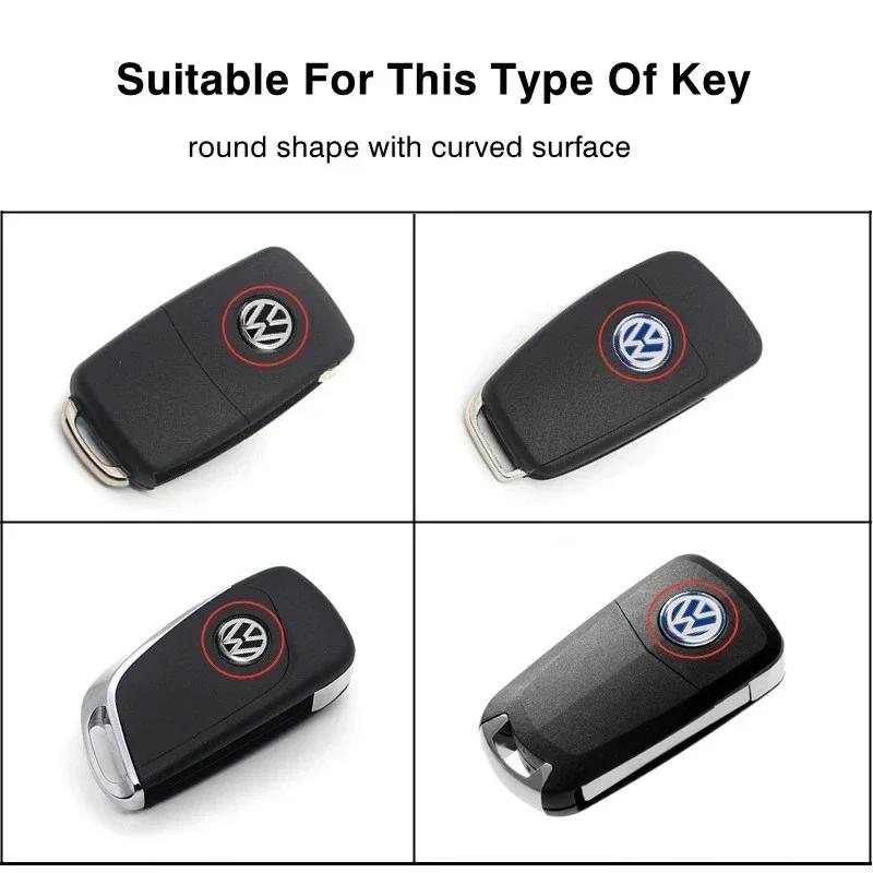 B5 Cars 2025 Hot For Volkswagen 5/10Pcs 14mm Aluminium Metal Car Styling Remote Key Stickers For Volkswagen GTI R-Line R Polo Go