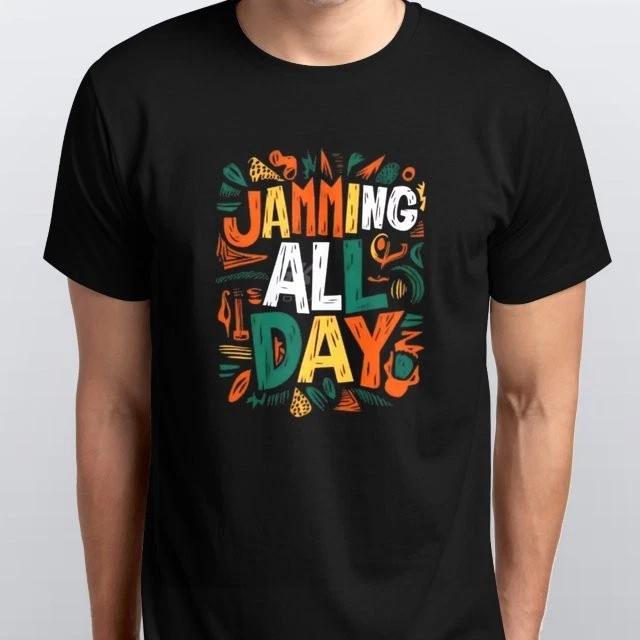 

Jamming All Day Mens 100% Cotton T-shirt Mens Tees Top Reggae 100% Cotton T-shirt Mens Tees Top S M L XL XXL 3 4 XL colours Black 3XL
