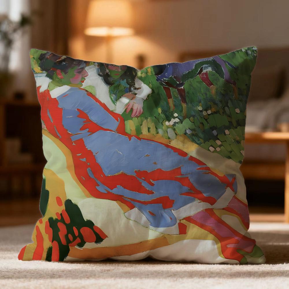 Fashion F-Ffrantisek Kupkaed Cushion Cover Soft Washable Pillow Case Multi-Scene for Couch Bed Travel Office Use