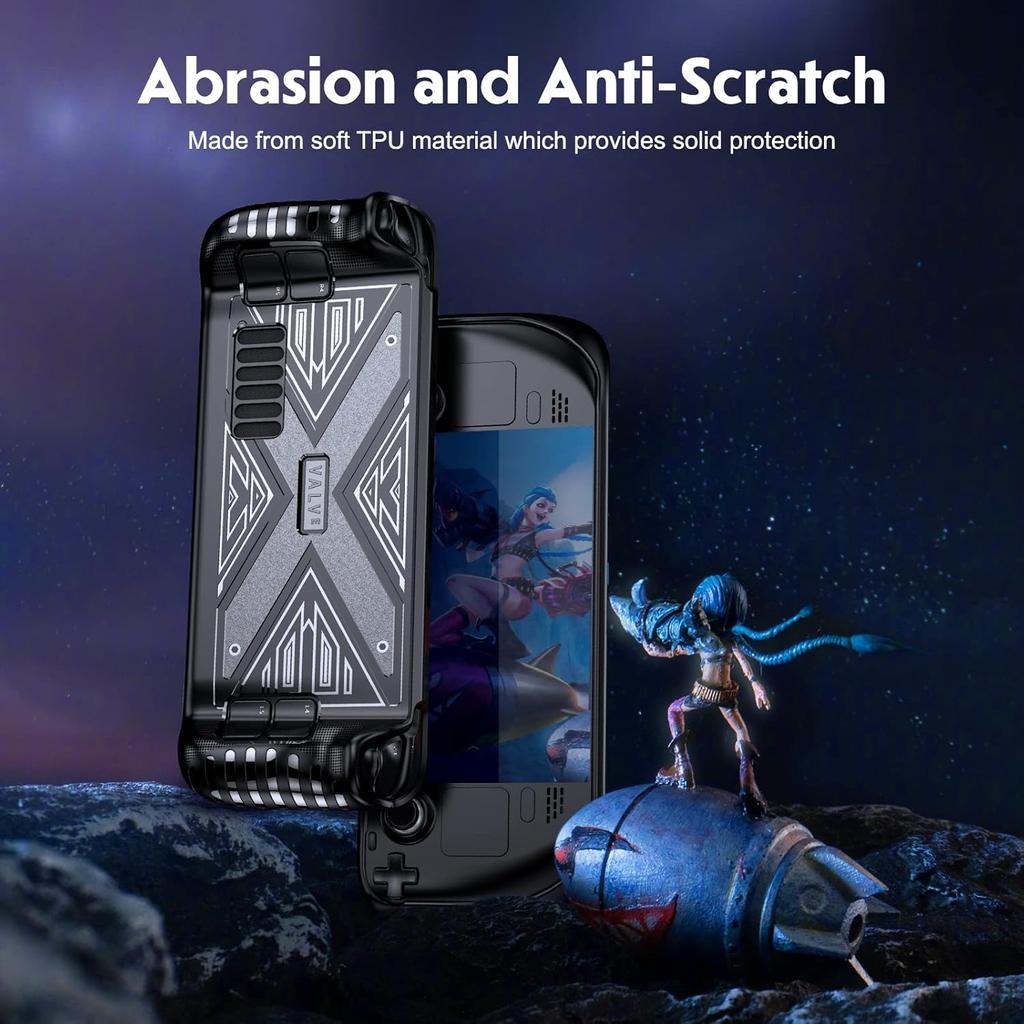 X Textur Steam Deck Schutzhülle Weiche TPU Hülle Stoßdämpfung Kratzfest Schale Kühl Langlebige Haut Ergonomie Rutschfester Griff