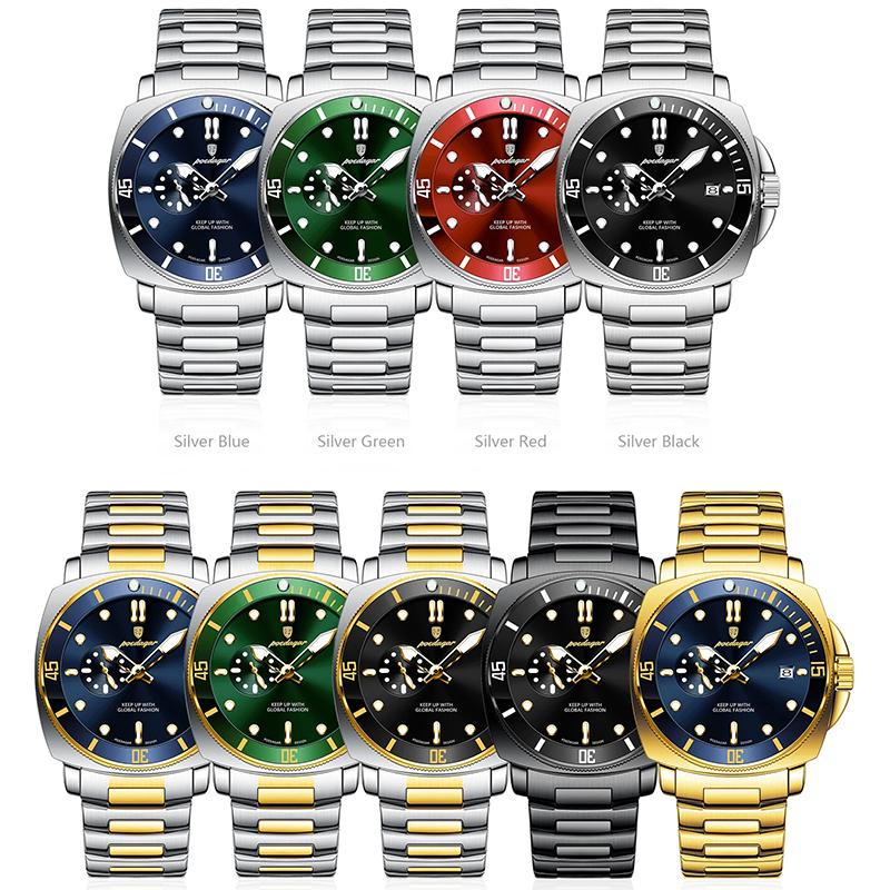 Luxusní Trendy Pánské Hodinky Voděodolné Svítící Datum Nerezová Ocel Pánské Hodinky Quartz Obchodní Pánské Hodinky Reloj