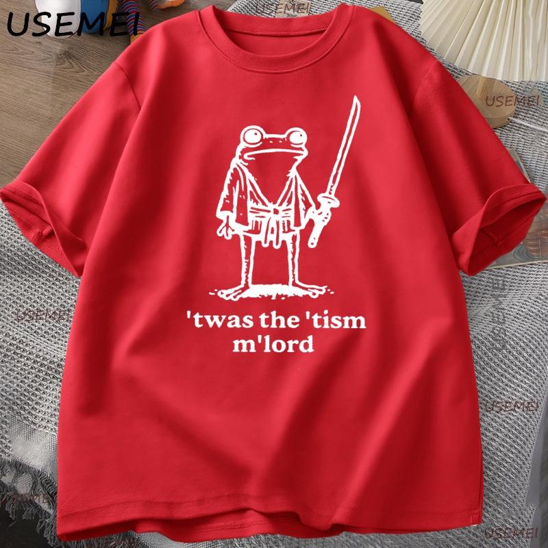 

Twas The Tism Mlord TShirt Funny Frog Wizard Autism T Shirt Casual Round Neck Short Sleeve Weirdcore Tshirt Streetwear Tees S