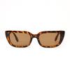 Glasses 95137 Square Small Frame Tortoiseshell Sunglasses Women'S Retro Matte Tea Sunglasses Men