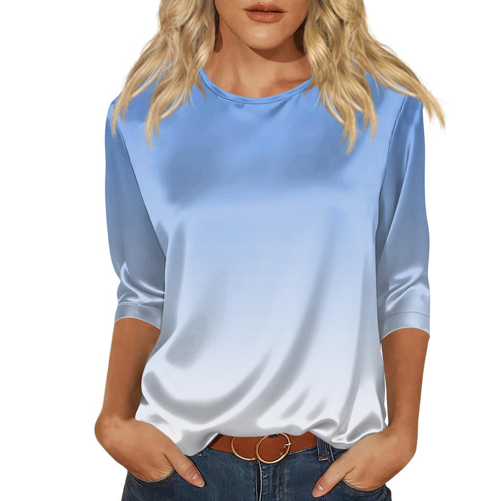 Blouse For Women Dressy 3/4 Long Sleeve Shirts Business Casual Outfit Tops