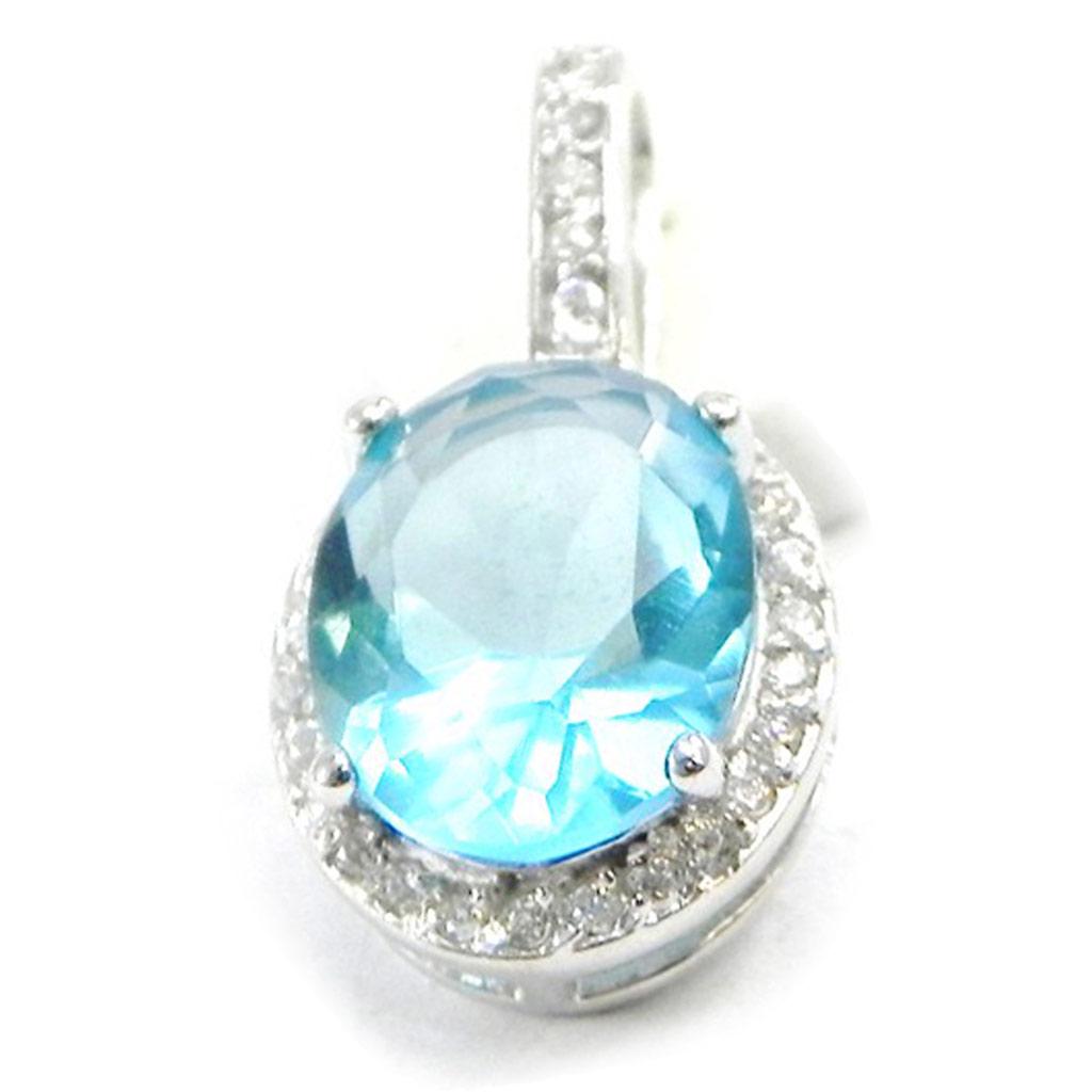 

Les Trésors De Lily [I3608] - Серебряный кулон Селестина бирюза белый серебро (родий) - 10x12 мм