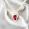 Pink Rubellite Gemstone 925 Sterling Silver Jewelry Handmade Chain Pendant 1.01" PP-56-13