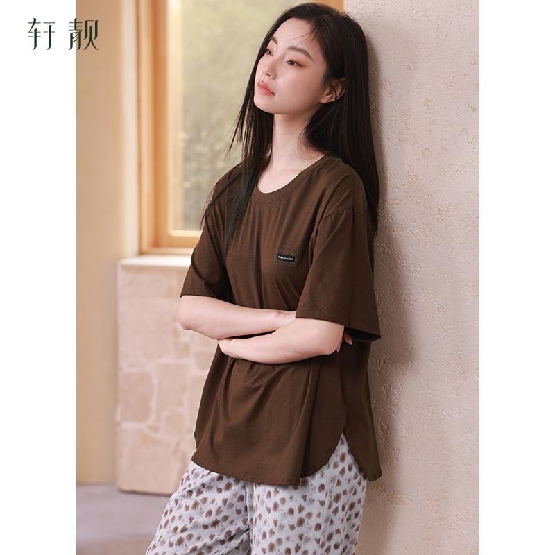Xuanliang 26 New Women's Summer Sleepwear, Thin Modal Cotton Short Sleeved Pants, Cool Feeling, Can Be Worn As Outerwear Home Suit Set