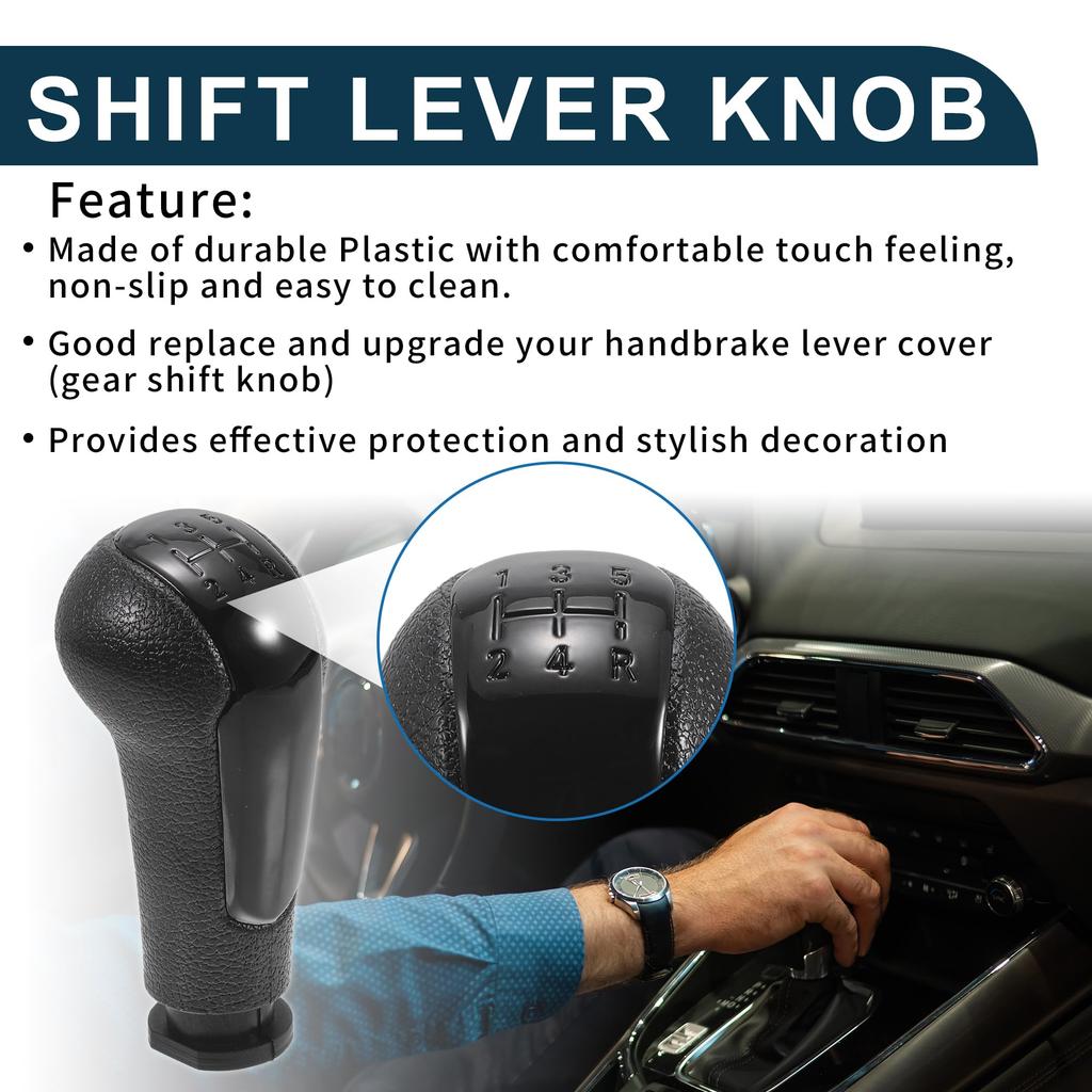 TUCKBOLD Manual Gear Shift Knob for Chevrolet Spark Black Durable 5-Speed 2011-2016 (1pc) Plastic,