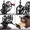 Hand Cranked Vintage Coffee Bean Grinder Manual Coffee Grinding Machine Coffee Mill Burr  Cafe