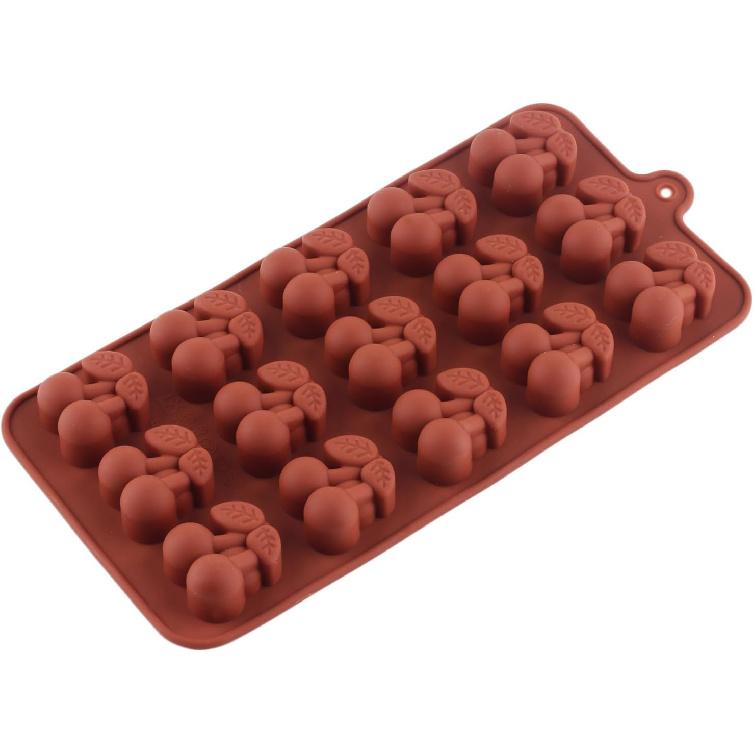 15 Cavity Cherry Silicone Candy Molds For Chocolate Candy Set Of 2