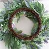 Artificial Flower with Leaf Realistic Purpler Rose Wreath Decoration for Door Window Hallway Farmhouses Wedding Wreath