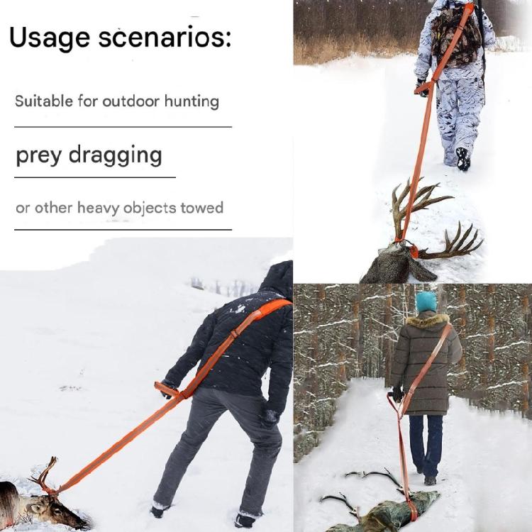 Safety Deer Dragging Rope Deer Hunting Accessories Reflective Strap Deer Drag with Handle Heavy Duties Deer Drag Strap