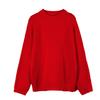 American Lazy Soft Waxy Gray Pullover Sweater Women's Autumn and Winter Loose Thickened Sheep Wool Crew Neck Knitted Sweater