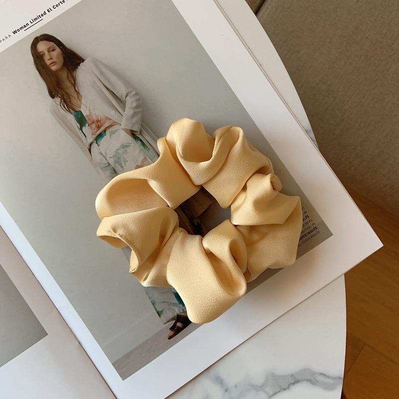 Korean Dongdaemun Women's French Silk Hair Scrunchie - Elegant Satin Hair Tie Accessories