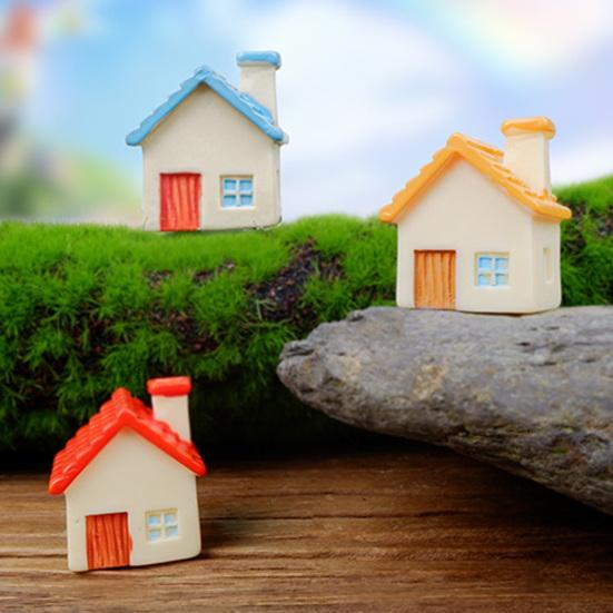 Yousheng Miniature Cottage Dollhouse Accessories Mini Resin House Micro Landscape for Plant Pot Fairy Garden DIY