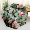 Retro Hummingbird Folding Umbrella Fashion Auto-Open Design 8 Iron Ribs Plastic Handle Foldable Sunshade Perfect Christmas Gifts