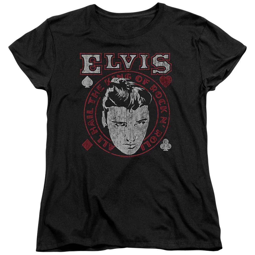 Elvis Presley Hail the King Womens T Shirt Black Officially Licensed Unisex T-Shirt XXL