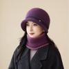 In The Elderly Mother Fisherman Hat Women'S Wool Hat Autumn And Winter Grandma Scarf Warm Knitted Basin Hat