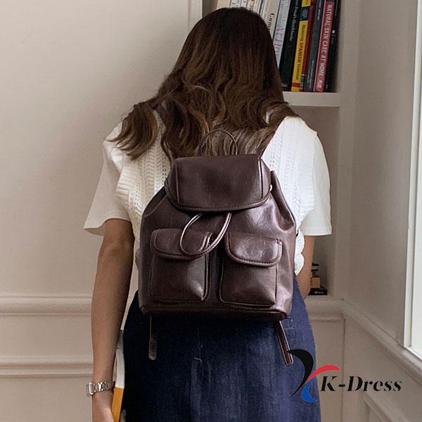 Rucksack mit Kordelzug, glänzende Tasche, Mini-Riemen, Leder, Mini-Tasche