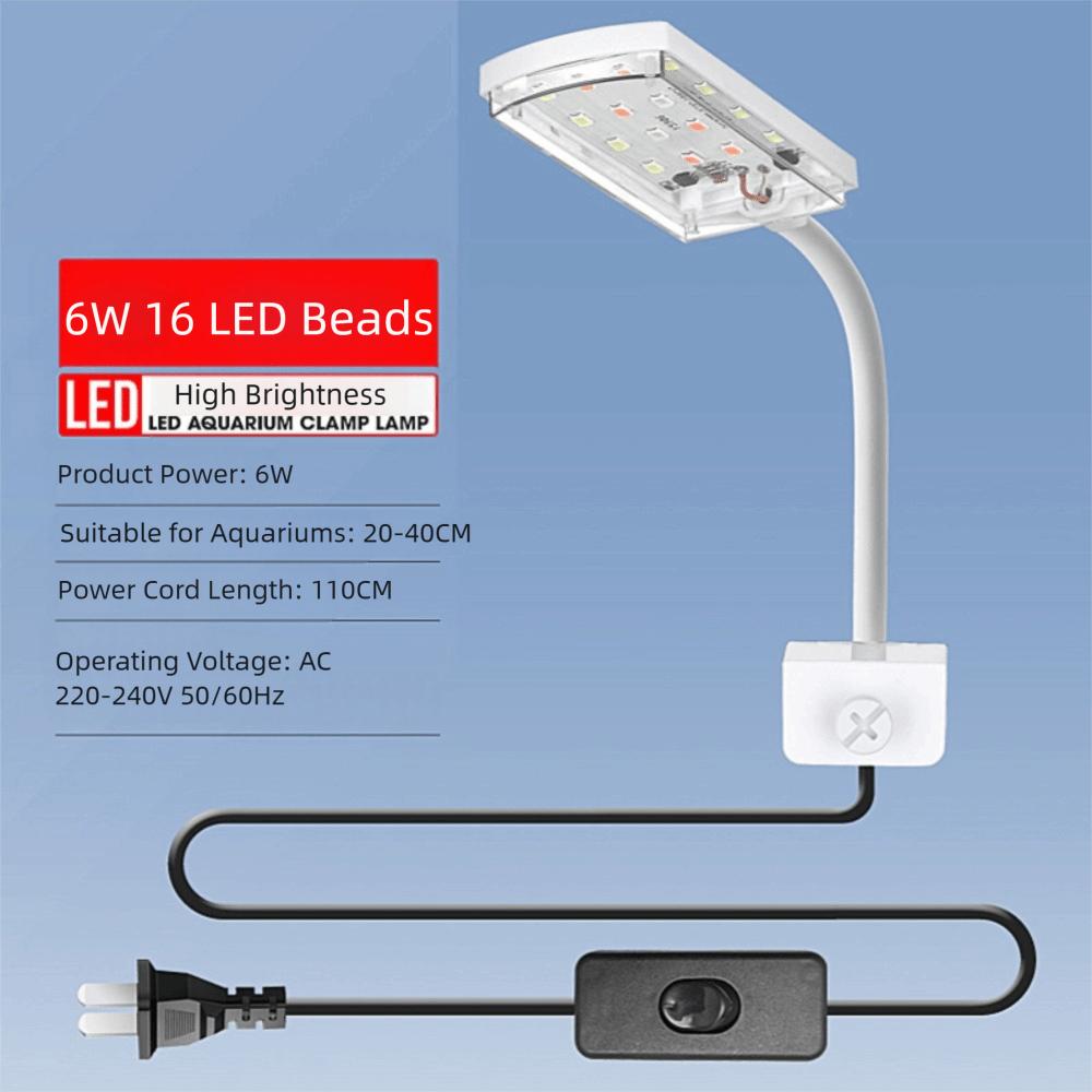 

double-headed Aquarium Supplies 6W/12W LED Fish Tank Lamp Decorative Lighting 6W білий