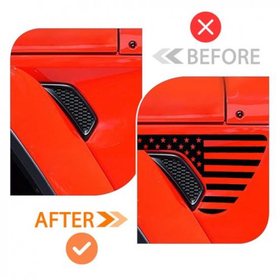 2Pcs Fender Sticker Accessories For Jeep Wrangler JL/JT Gladiator 2018To US