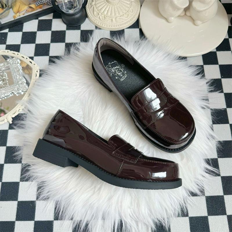 

Оригинальная базовая униформа JX, студенческие туфли, весенне-осенние туфли с квадратным носком, милые женские туфли-лодочки с неглубоким вырезом 40 коричневый