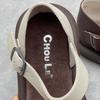 Johnature Soft Cowhide Woven Round Toe Flat Sandals Soft Sole Comfortable Genuine Leather Women's Shoes