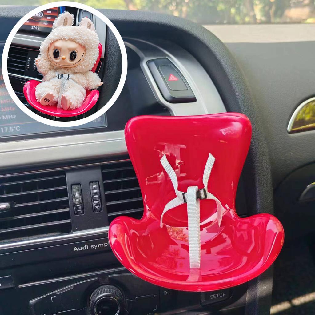 15-17cm Car Doll Seat Labubu Doll Safety Seat Cute Doll Air Outlet Aromatherapy Decoration Car Interior Ornament Accessorie Gift
