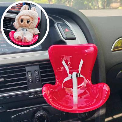 Mini Plush Doll Safety Seat Kawaii Labubu Idol Kpop Doll Plush Seat Car Air Aromatreatment Decoration Car Ornament Gifts