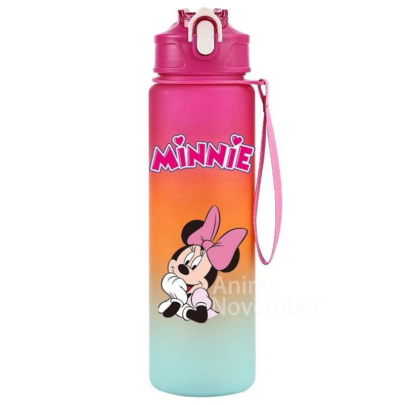 Disney Mickey Mouse Water Cup Minnie Gradient Straw 750Ml Large Capacity Camping Drinking Tools Outdoor Sports Minnie Water Cups