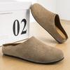 Men's Slippers New Retro Solid Color Flat Bottom Women's Slingback Shoes Closed Toe Round Toe Suede Clogs Sandals Autumn