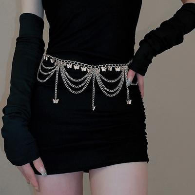 Moderne ethnische Quasten Schmetterling Taillenkette Bauchkette Taillen Schmuck für Frauen mit verstellbarer Länge Funktion
