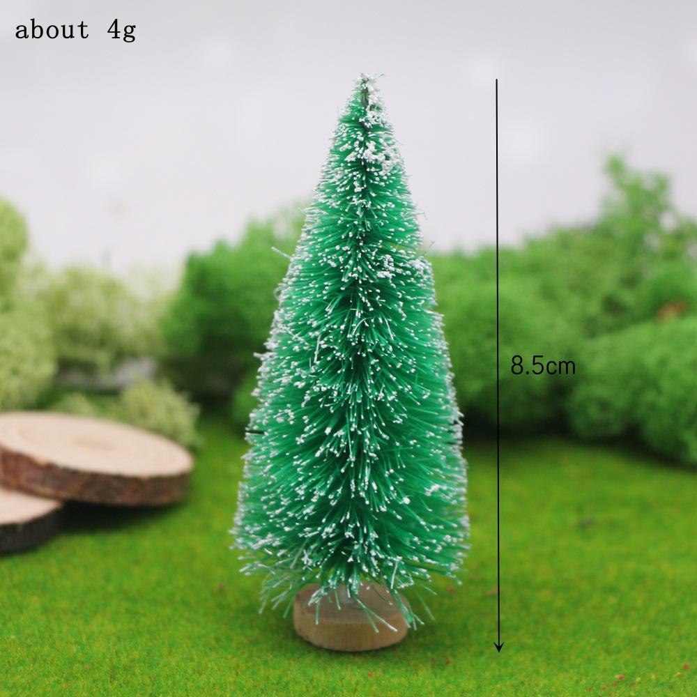 Miniature Sisal Silk Christmas Tree with Snow Tower Scene