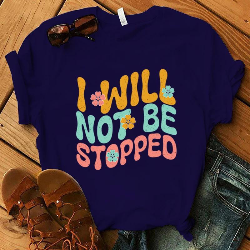 Psychische Gesundheit Ich werde nicht aufgehalten T-Shirt Herren Damen Mode Harajuku T-Shirt Sommer Cool Kurzarm Hip Hop Oberteil T-Shirt